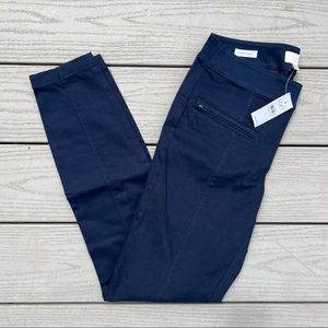 Loft | Sateen Skinny Ankle Navy Pants
